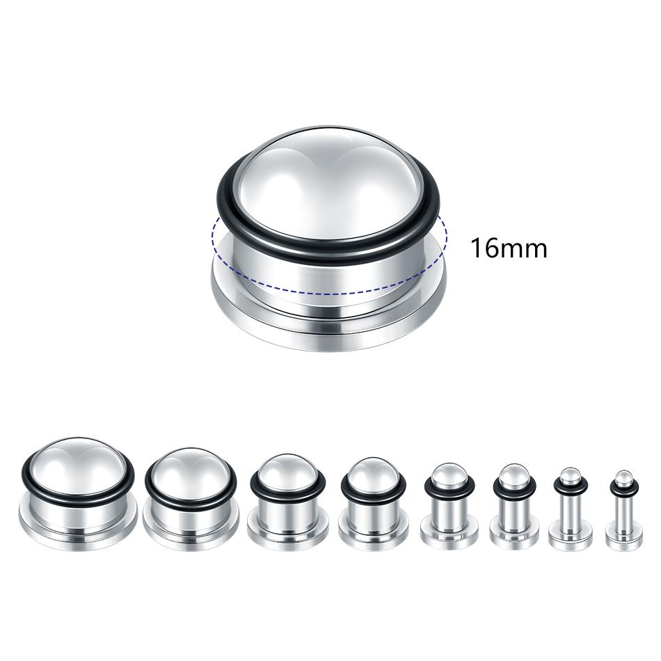 1Pair Stainless Steel Ear Tunnel Earring Plug Gauges Expander Stretcher Ear Taper Body Piercing Jewelry 1.6mm-16mm
