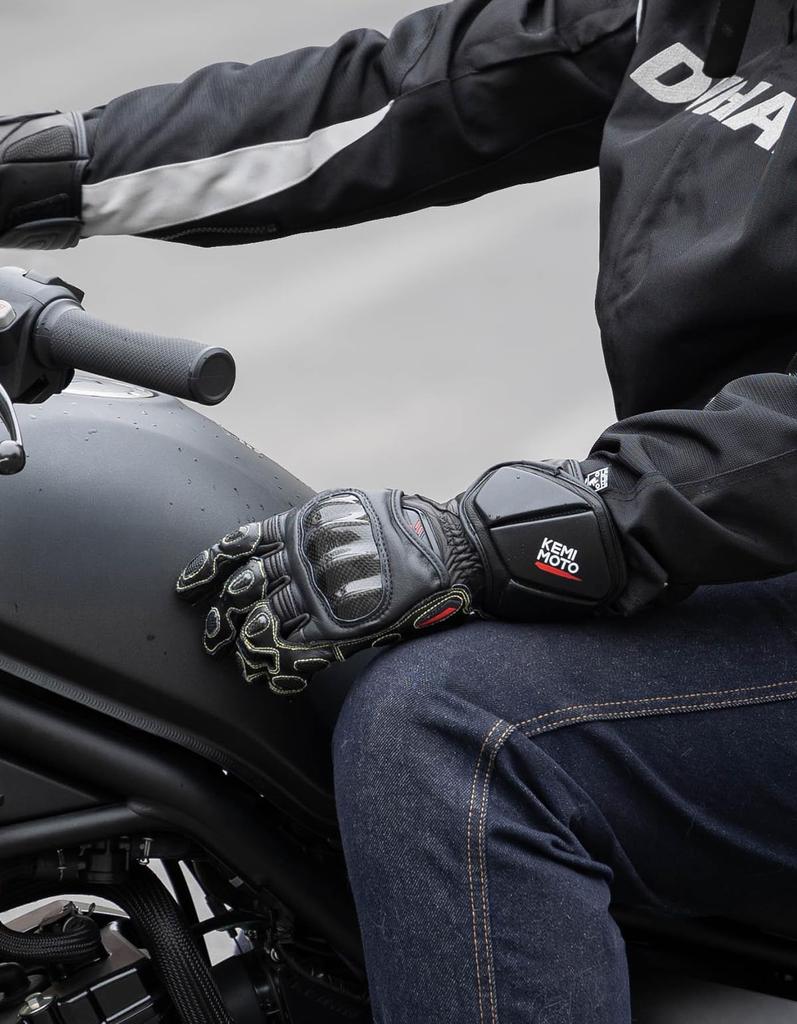 KEMIMOTO Motorcycle Gloves ESA Advanced Technology Kevlar Lightweight Smartphone Compatible Motorcycle Gloves with and Impact Resistance for Unisex