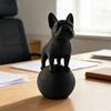 Standing on Ball Bulldog Figurine 3D Printed Black White Dog Statue Sculpture Home Office Desktop Decoration Ornament