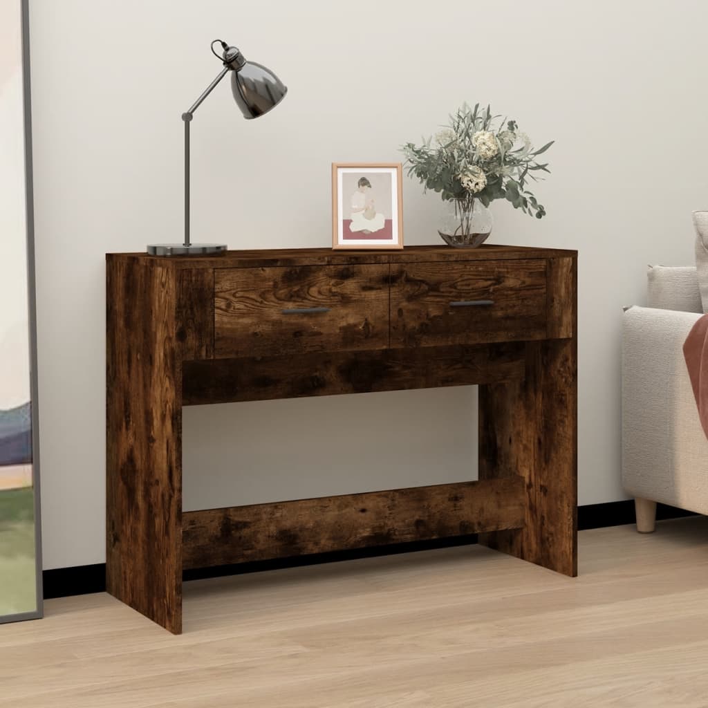 Console Table Smoked Oak 100x39x75 cm Wood Based Material