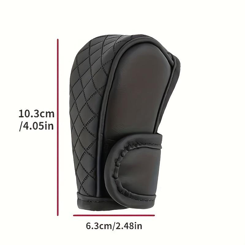 1pc Black PU Leather Gear Shift Knob Cover Non-Slip, Diamond Stitch Design,Comfortable Grip for Enhanced Driving Experience, Car Interior Accessory