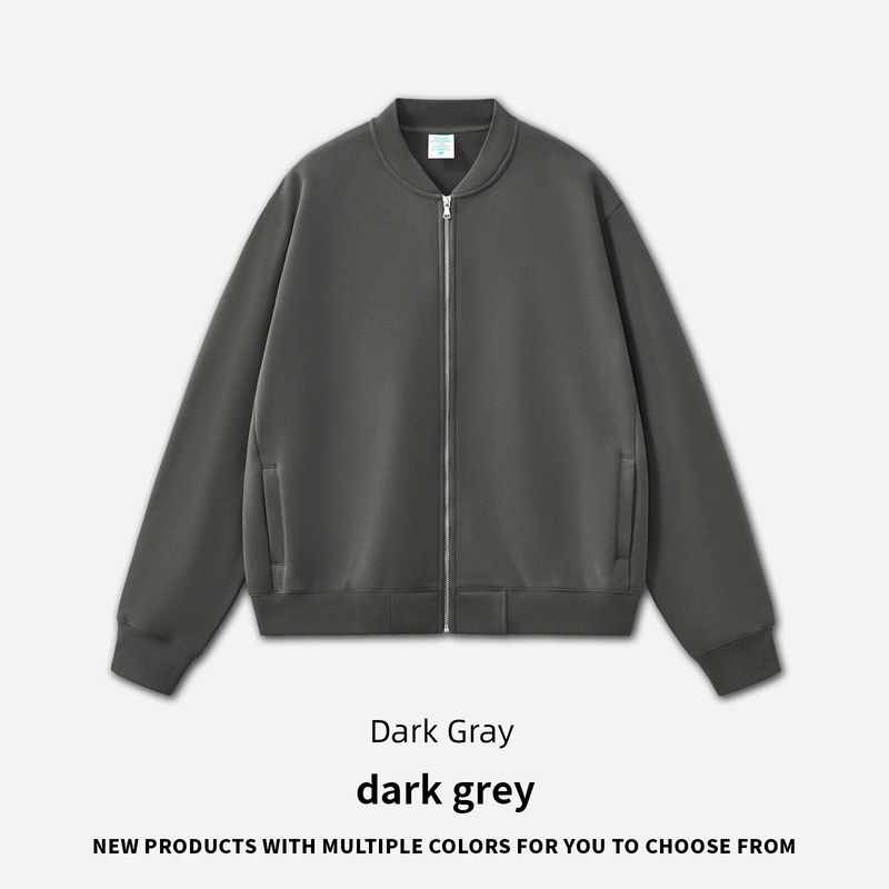 Baseball Collar Jacket for Men, Fleece-Lined, 2025 New Spring and Autumn Youth Trendy American Style Zip-Up Cardigan Sweatshirt for Men