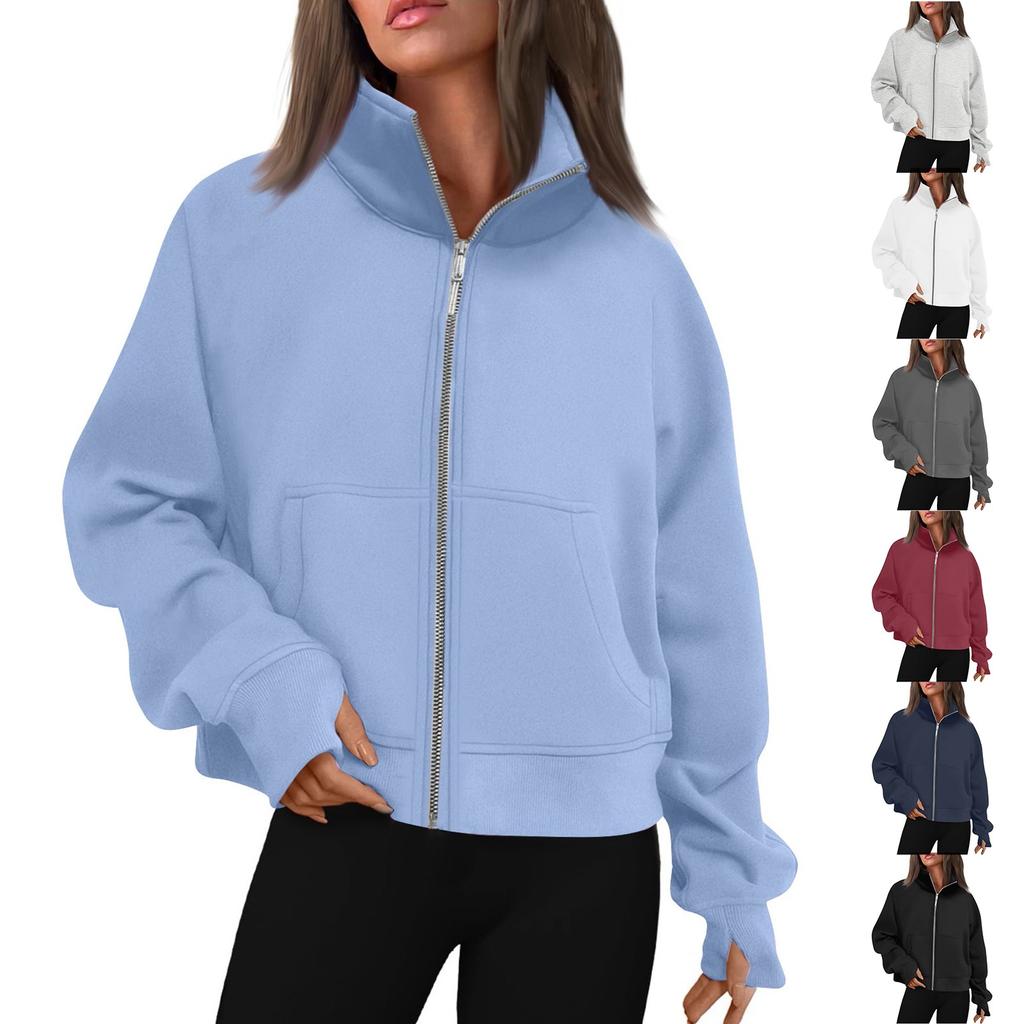 Women's Solid-color Fashionable Long-sleeved Top Coat