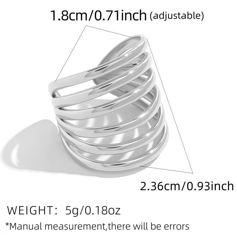 Fashion Metal Hollow Geometric Open Rings For Women Stainless Steel Gold Color Lines Spiral Adjustable Finger Ring Jewelry 2026