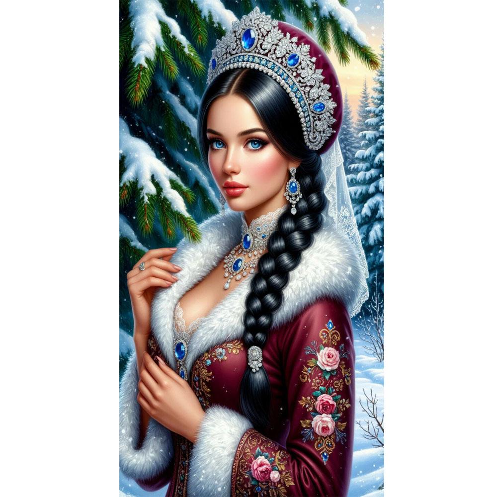 Большой размер Мозаика Сделай сам Полные наборы для рисования бриллиантами Искусство Женщина и медведь Вышивка Крестиком Стразы square 30x60cm белый