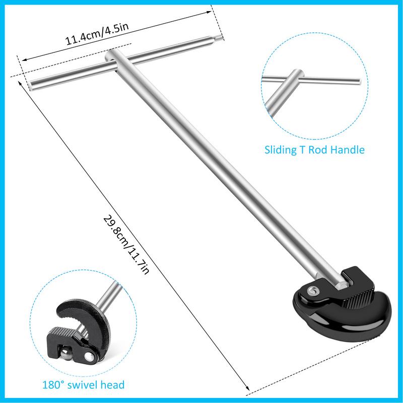 Basin Wrench Under Sink Spanner Multifunctional Wrench Disassembly Tool For Kitchen Sewer Bathroom Bathtub Garden