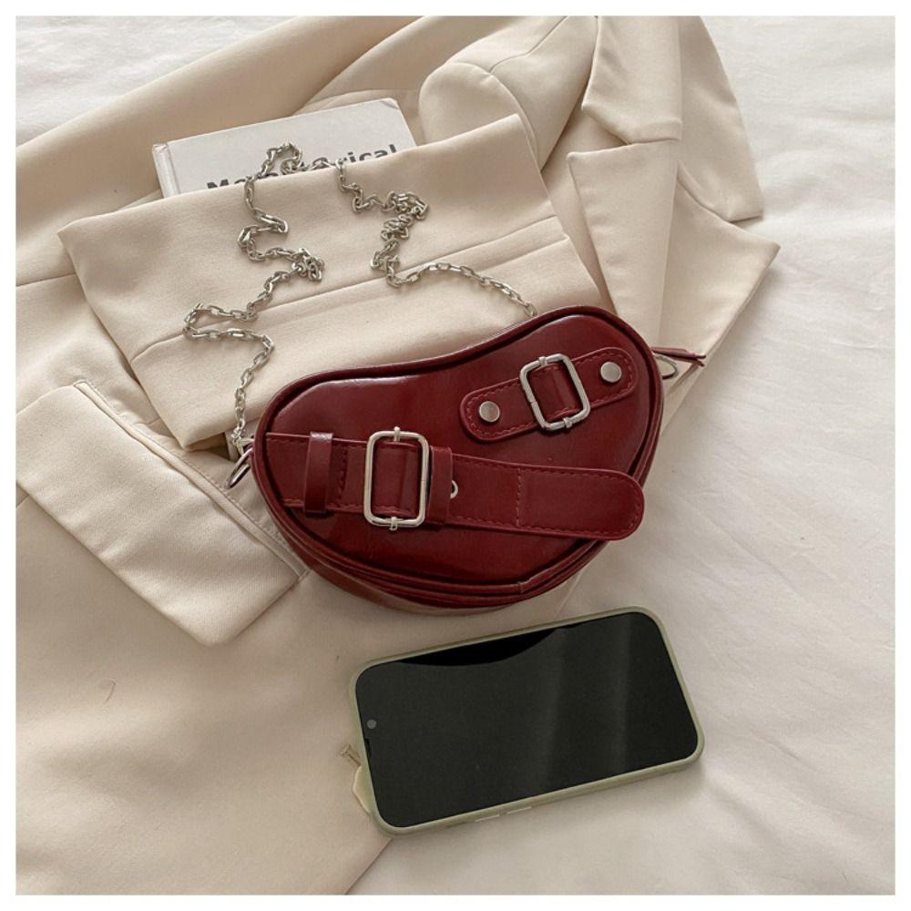 Designer Heart Shoulder Bag Y2k PU Leather Bag Trendy Heart Cross Bag  for Ladies/Girls