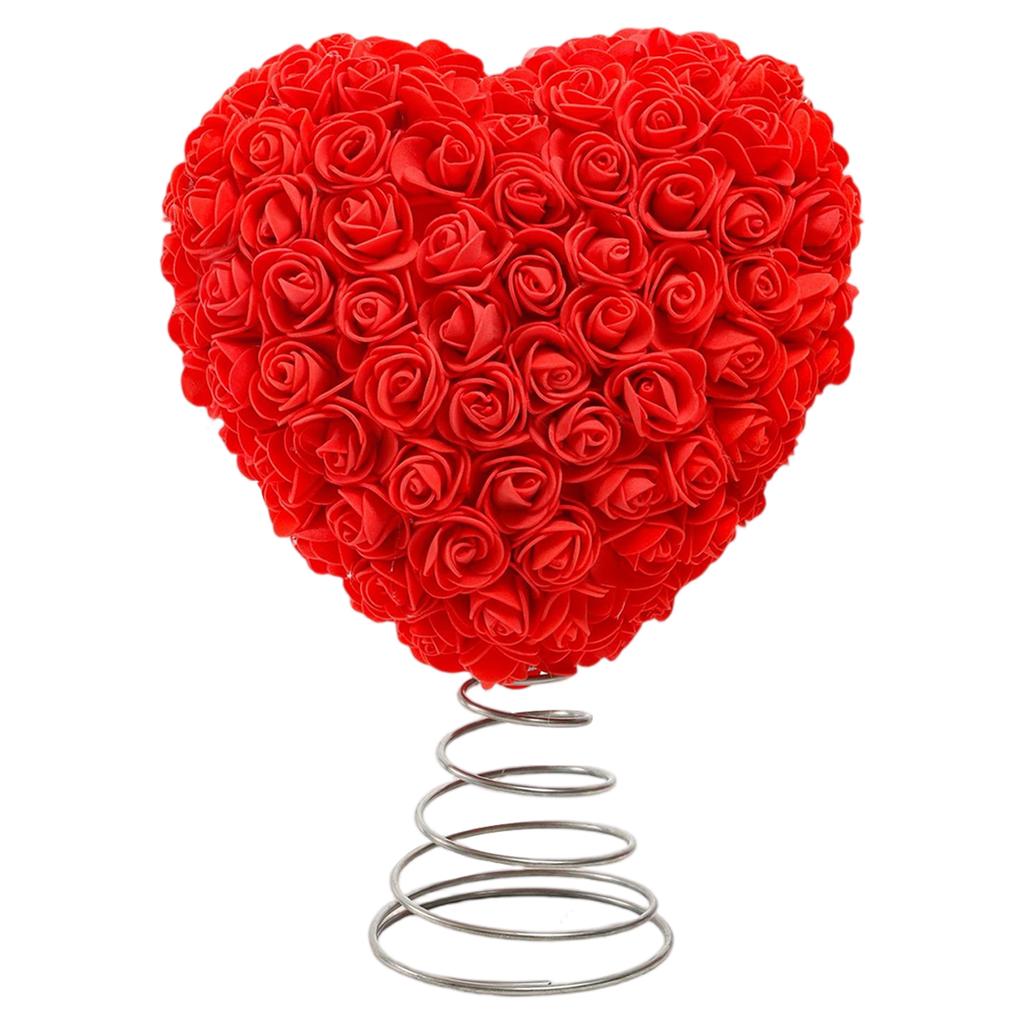 Valentines Day Heart Shaped Tree Topper Romantic Holiday Tree Decoration Love Ornament for Valentines Day Wedding Decoration