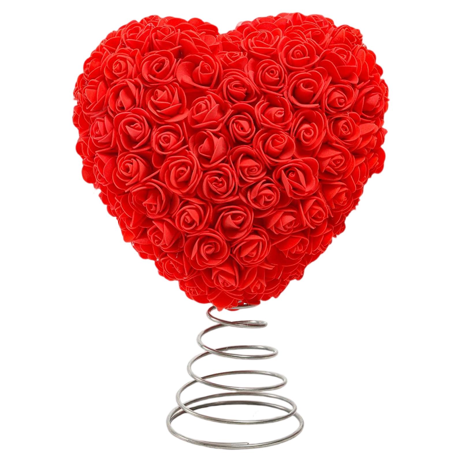 

Valentines Day Heart Shaped Tree Topper Romantic Holiday Tree Decoration Love Ornament for Valentines Day Wedding Decoration красный