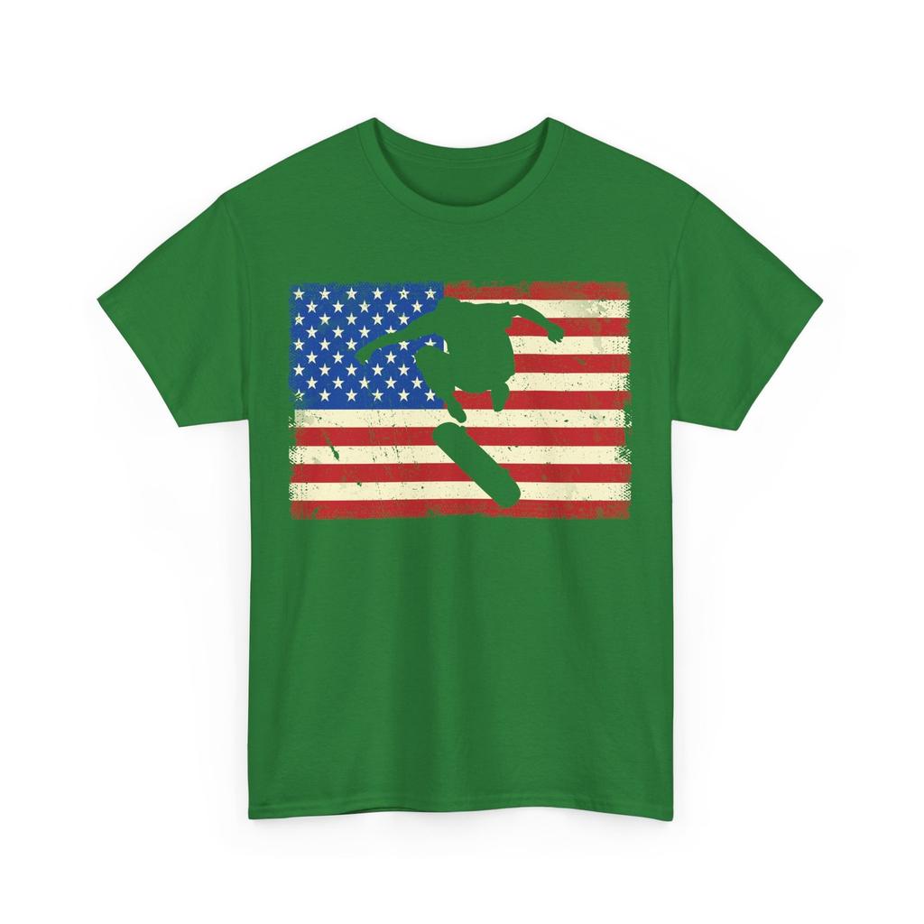 Skateboarder American Flag Skateboarding Skating Sports Lovers Men Vintage Shirt