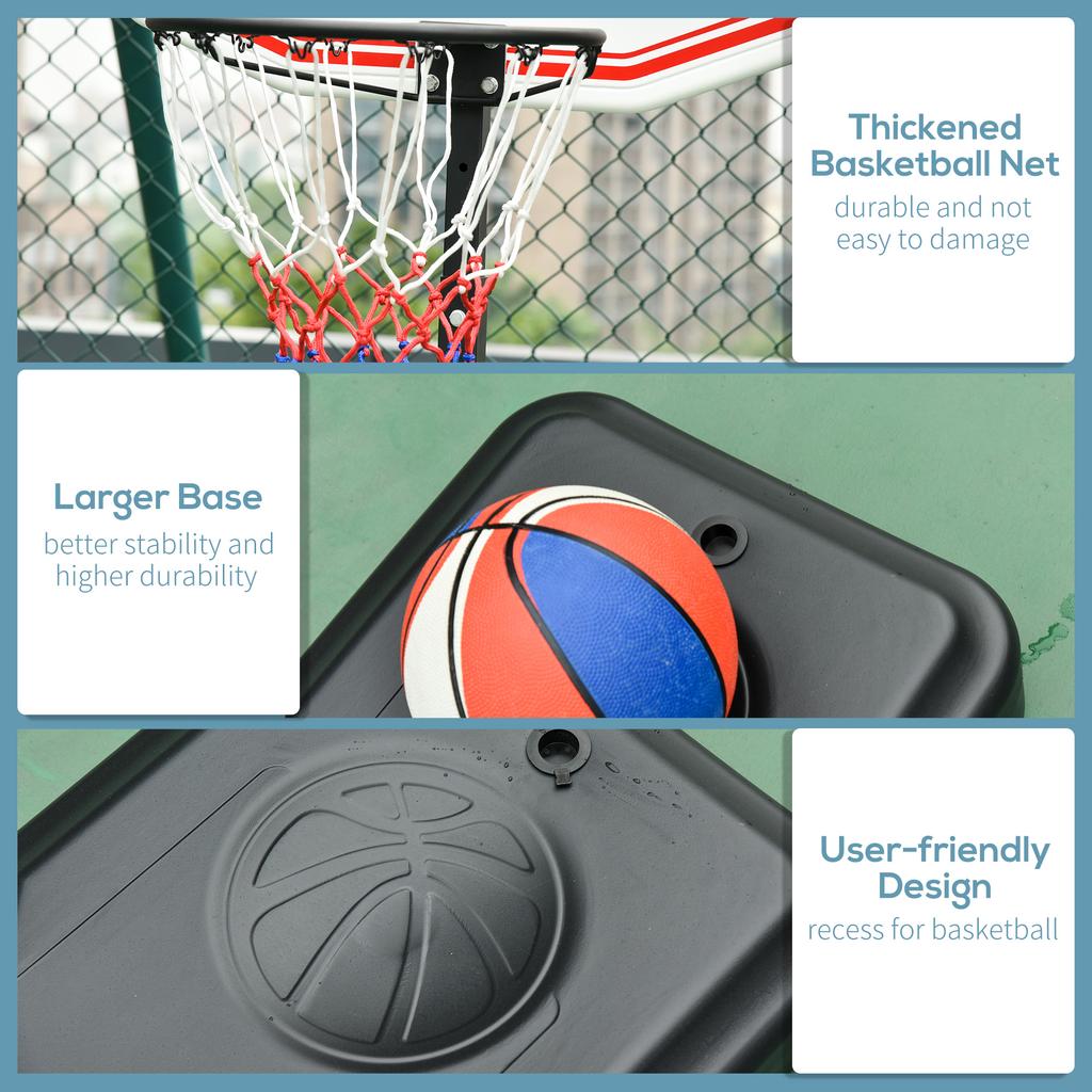 Basketball Hoop Outdoor Portable Basketball Hoop And Stand With Weighted Base Portable On Wheels 1.55 2.1M For Teens