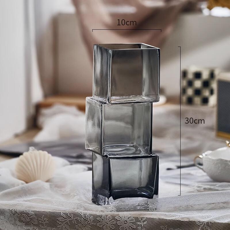 Ruijie Irregular Square Glass Flower Vase