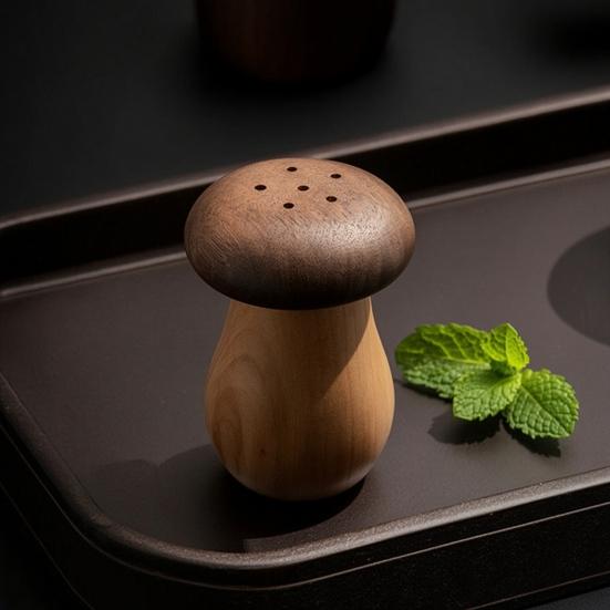 Retro Wooden Mushroom Toothpick Box, Dust-proof Toothpick Holder Dispenser, Toothpick Storage Container for Kitchen Countertop Decoration