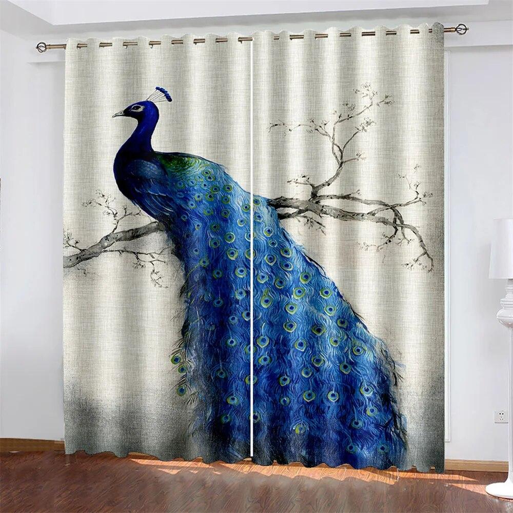 Green Peacock Luxury Curtains For Living Room On Sale Window Curtains The Bedroom Modern Curtains 260 High Drapes