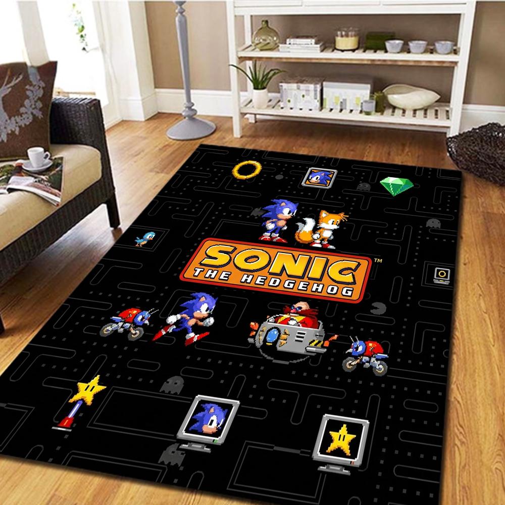 Sonic the Hedgehog Living Room Carpet, Bedroom Decor, Home Cool Movie Mat Play Floor Mat -HE172