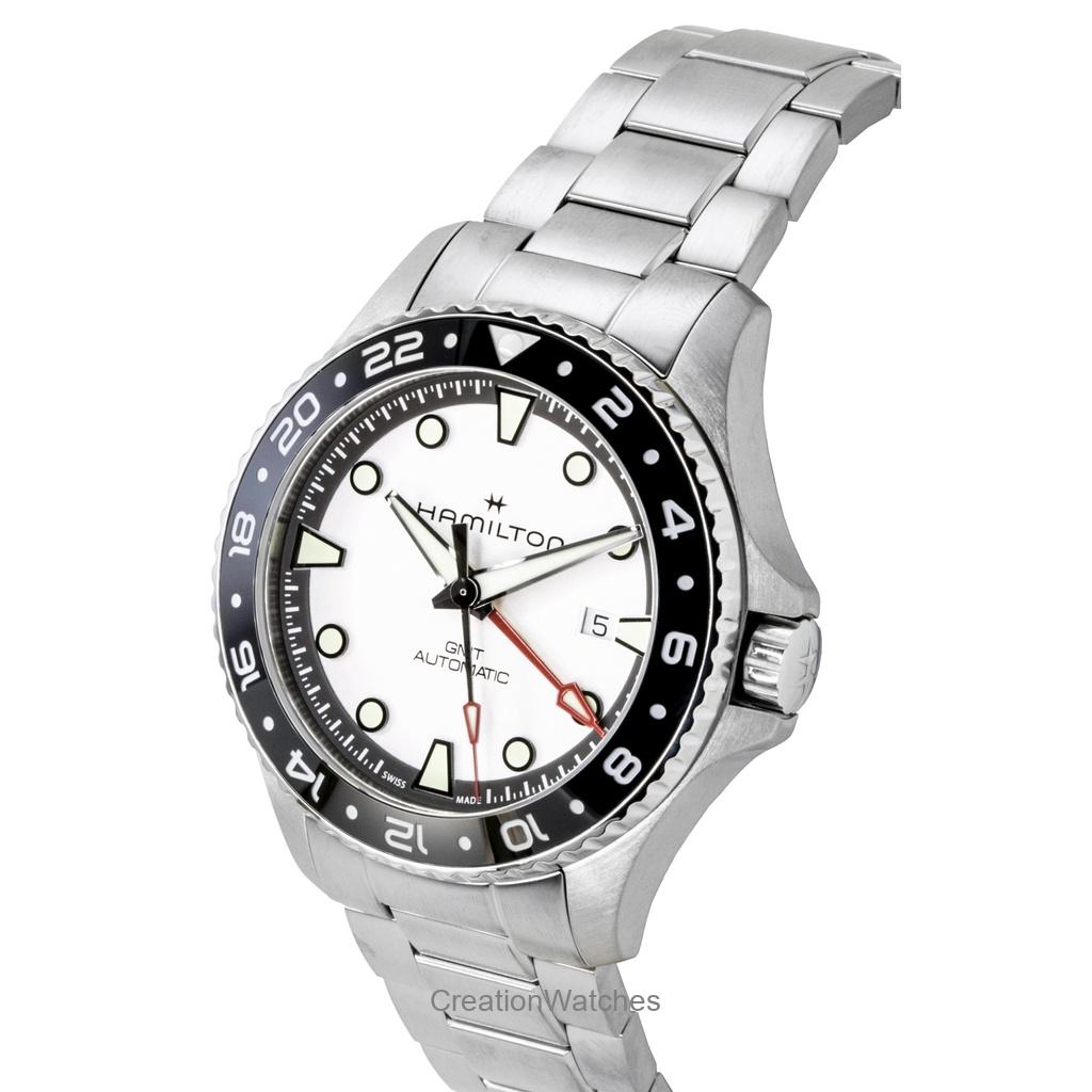 Hamilton Khaki Navy Scuba GMT Stainless Steel Silver Dial Automatic Diver's H82555150 300M Men's Watch