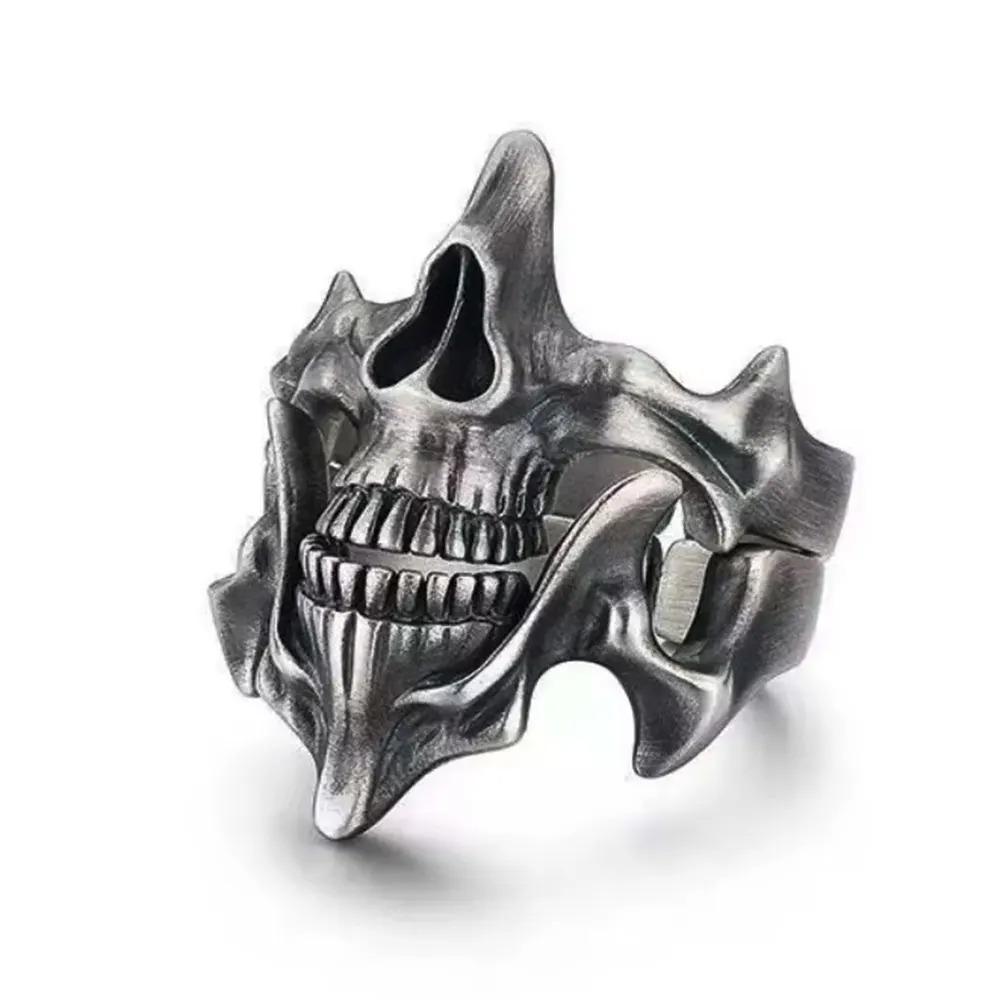 Vintage Gothic Steel Skull Mask Rings Skull Mask Design Finger Ring Set for Men Women Creative Punk Rings