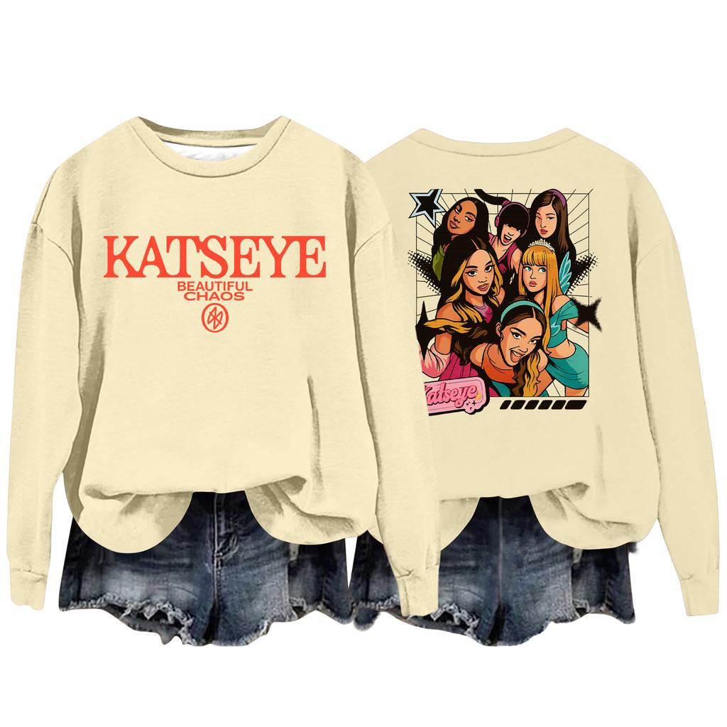 Damenmode Lässiges Langarm Locker Bedrucktes Sweatshirt