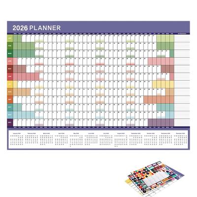 2026 Year Wall Calendar Full Year Large Size Paper Cute Sticker Yearly Weekly Annual Planner Target List Home Office Supplies