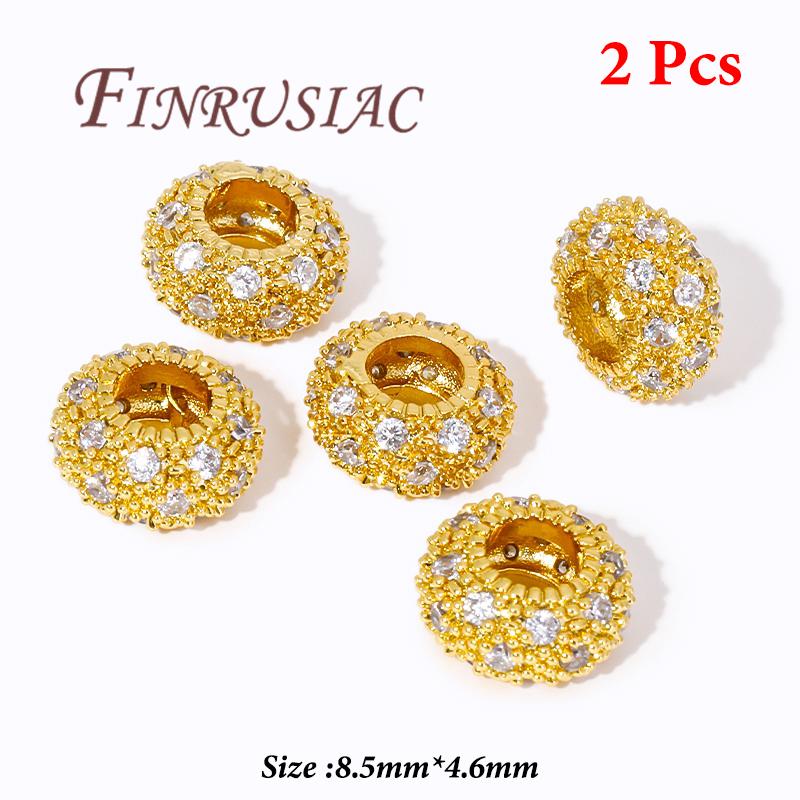 18K Gold Plated Metal Beads,Spacer Beads For Bracelets,Separator For Bead,DIY Jewelry Accessories,Necklace Bead Findings