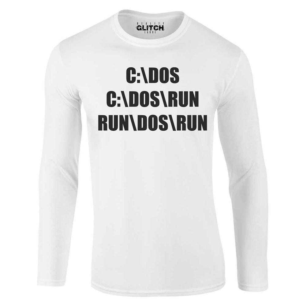 

C DoS Run Long Sleeve Men s T-Shirt - Funny Joke Simpsons Nerd Gift Slogan Xmas S