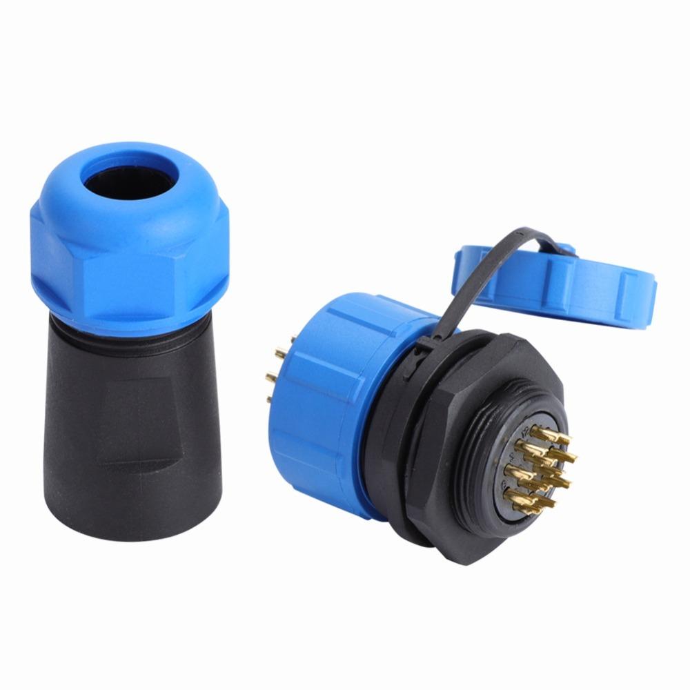 2/3/4/5/9/12 Pin Waterproof Aviation Connector SP21 Panel Mount Connector  LED Power Cable