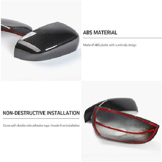 Side Mirrors Cover Rearview Mirrors Trim for 2014-2019 Jeep Cherokee & Compass