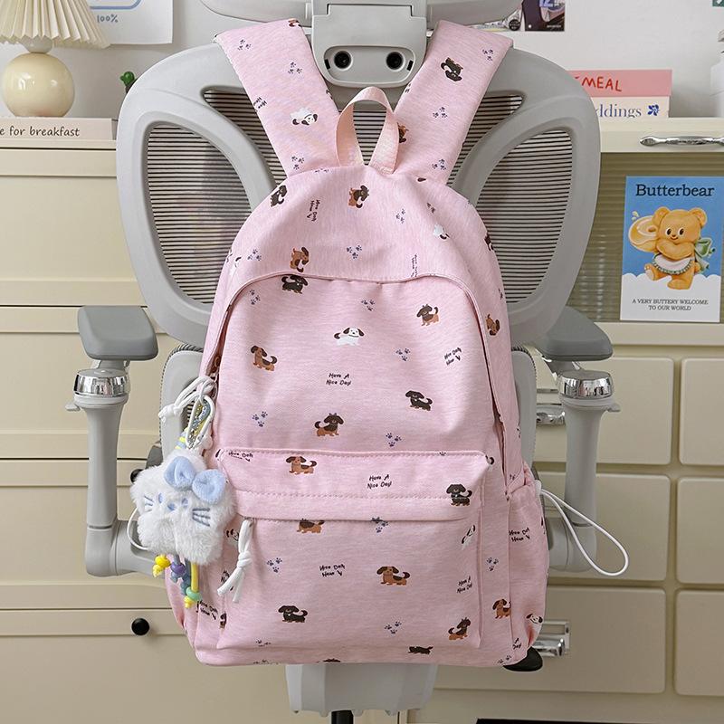 Schoolbag cute puppy schoolbag girls junior high school backpack high value ins style niche backpack casual versatile