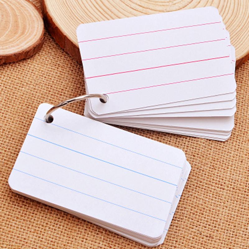 DIY Portable Flashcards: Blank Cards with Ring for Handwritten Memorization