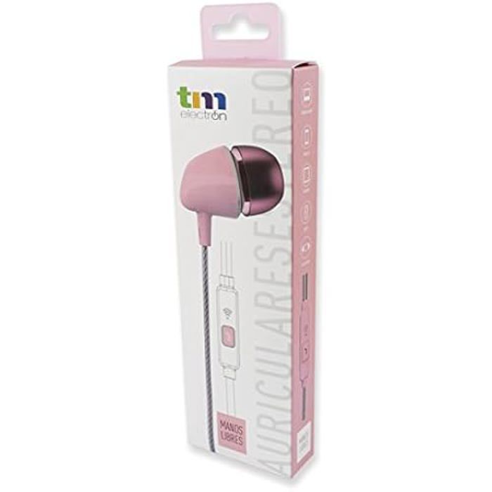 Casque stéréo - TM Electron - tmhe272p - Microphone - Kit Mains Libres - Rose