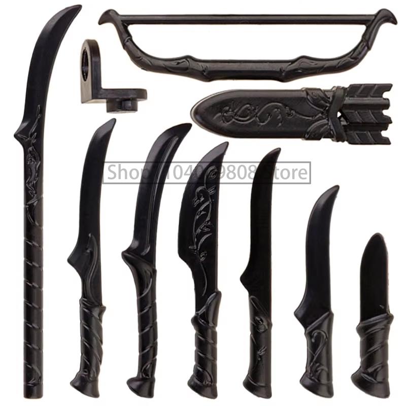 MOC Military Building Blocks Medieval Soldiers Knight Figures Weapons Accessories Witc Hat Helmet Shield Spear DIY Brick Toy T10