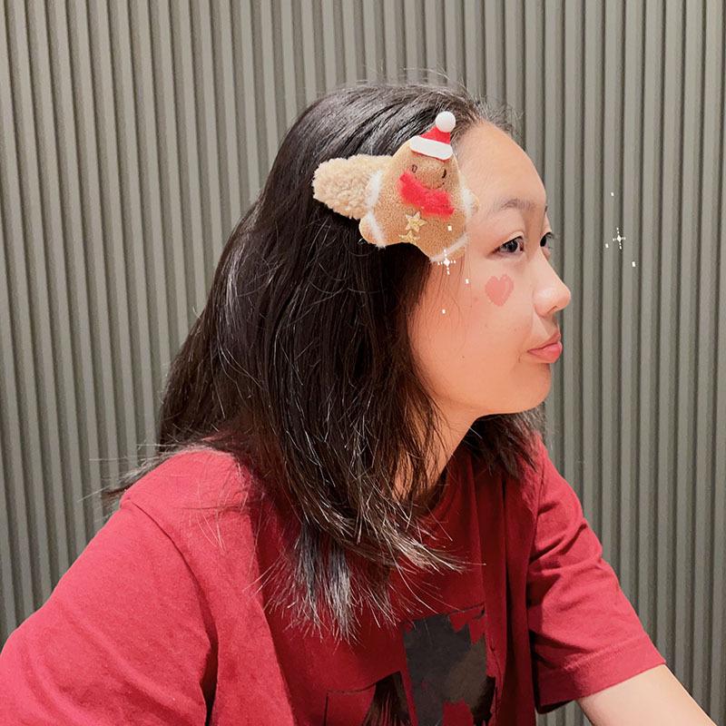 2024 Vánoční medvěd a perníček plyšová čelenka a sada gumiček do vlasů: Podzimní/zimní doplňky pro dívky