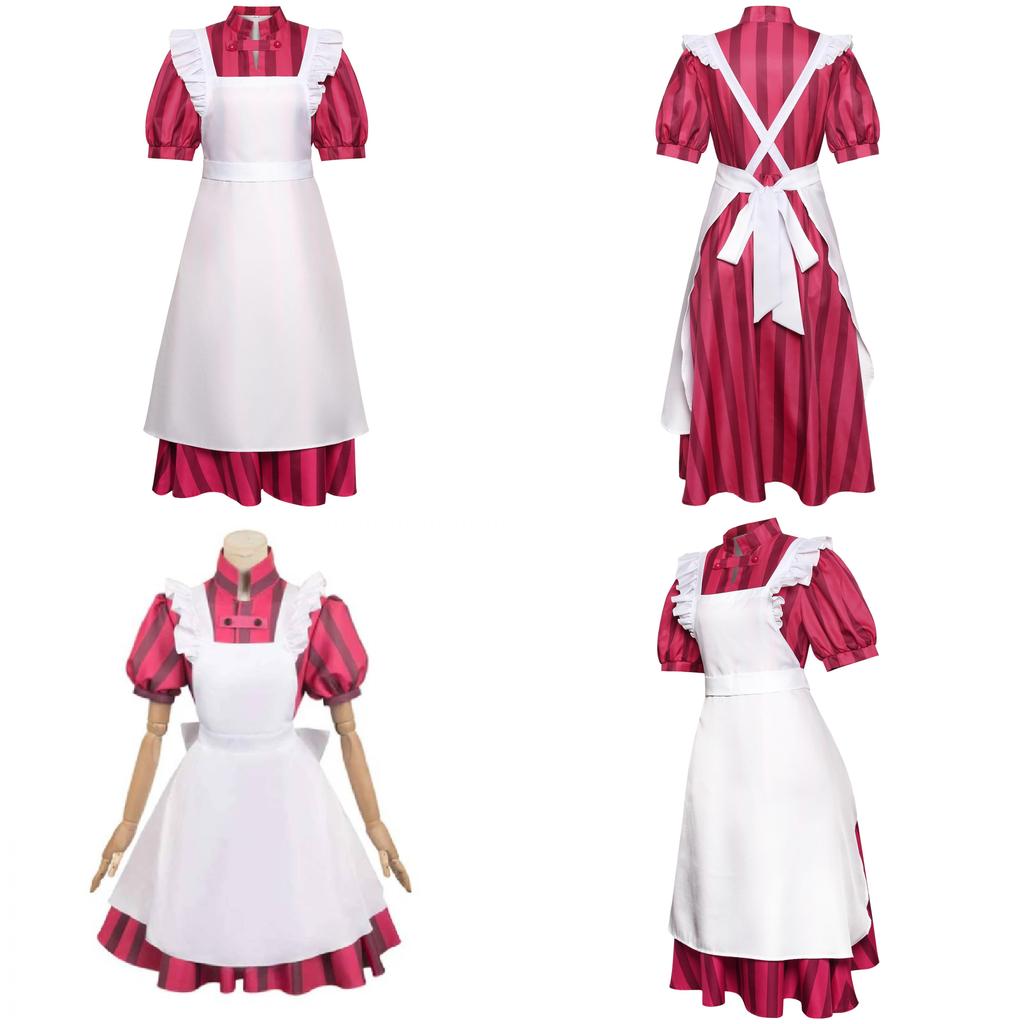Halloween Cosplay Costume Lovely Egret And Young Tongzi Apron Dress Anime Character Play Stage Uniform