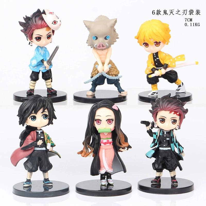 Demon Slayer Chibi-style Sitting Tanjiro And Zenitsu Agatsuma Toy Figurine/car Toy