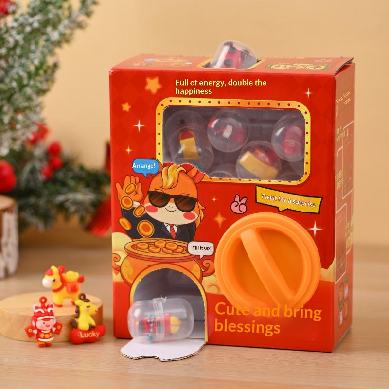 

Creativity Horse Year Twisting Egg Machine Cartoon Doll Pendant Keychain Surprise Blind Box Toy New Year S Gift 1 Box