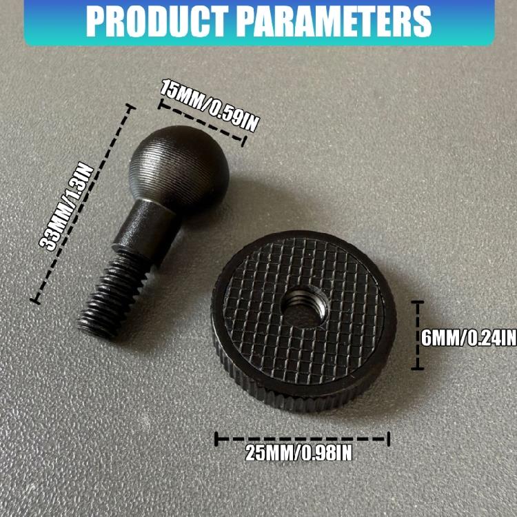 Heavy Duty 15mm Ball Head To 1/4Inch Threaded Adapter For Professional Video Gear Camera Accessories Tripod Mounting