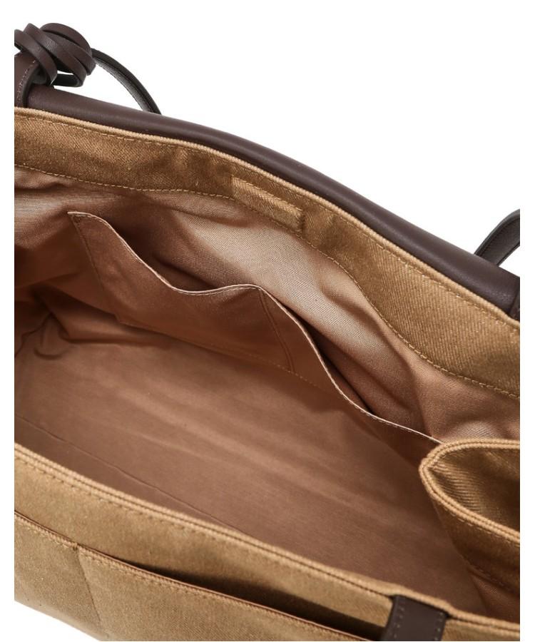 Hazzys Women Acc Aura Commute Brown Canvas Leather Combination Shoulder Bag L Hiba6E159I2