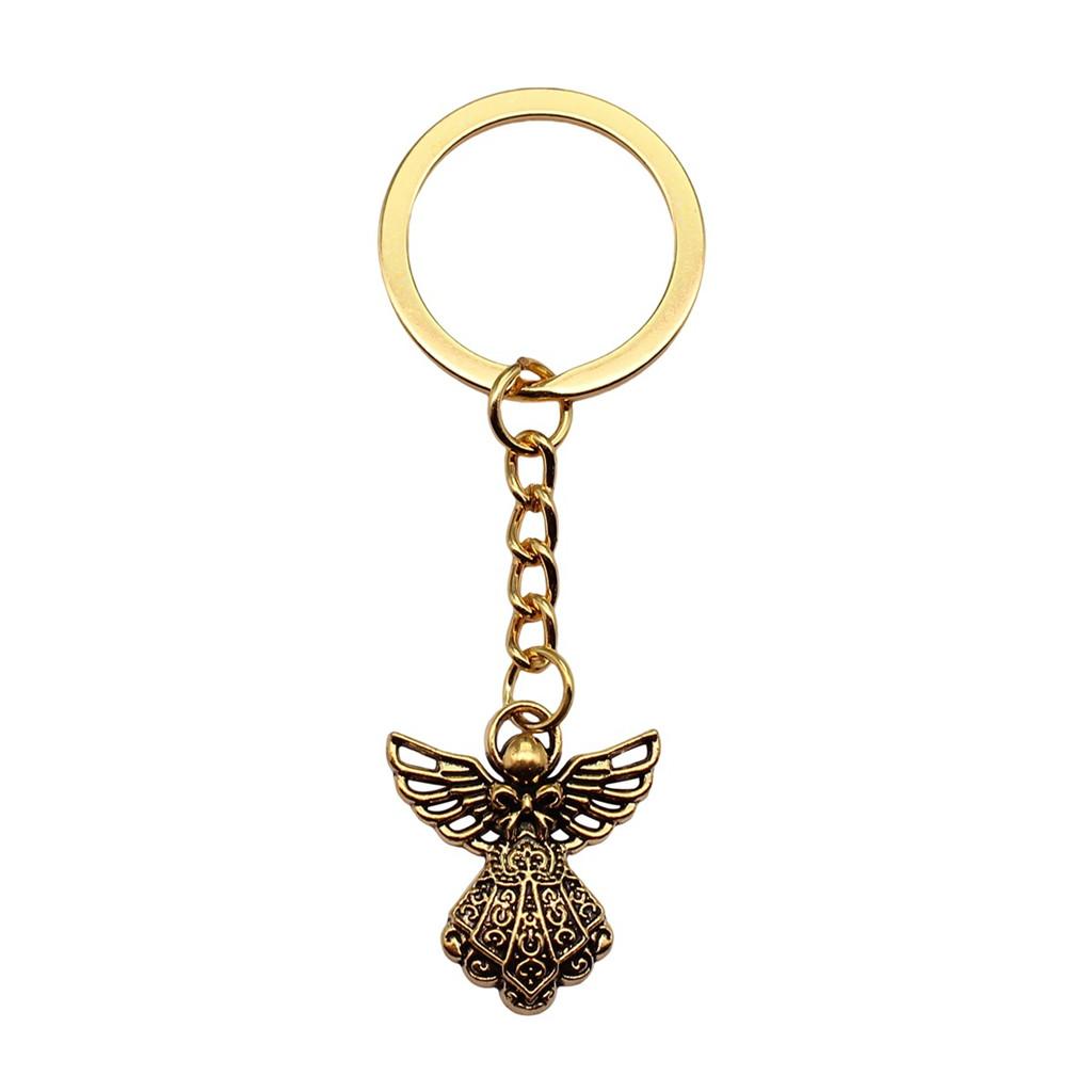 Angel Keychain Wings Charm For Students Protection Key Ring 28mm