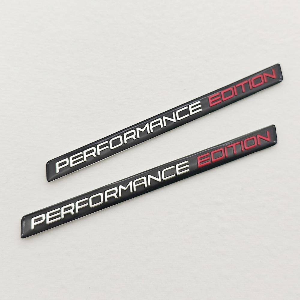 2PCS Aluminium Performance Edition Logo Emblem Black Chrome Sticker Decal For BMW Motorcycle Car Badge Fender Truck Accessories