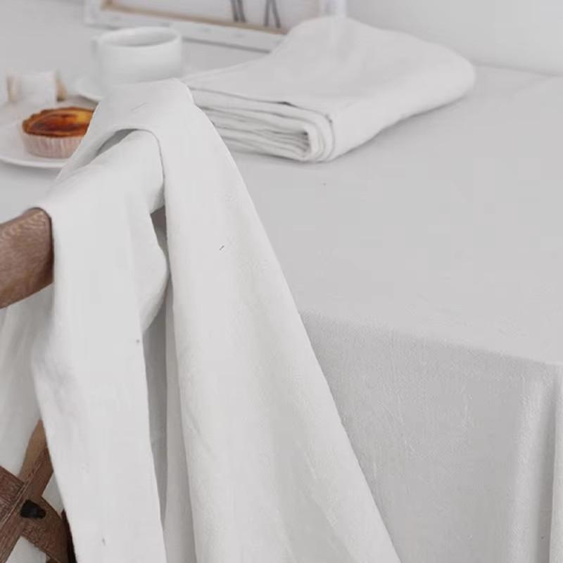French Wedding Party Tablecloths, Pure White Tassel Tablecloths, Wedding Decorations, Reusable, Holiday Kitchen Tablecloths