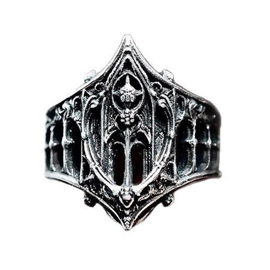 Gothic Vintage Ring Medieval Castle Inspired Design Elegant Jewelry For Women Men Unisex Gift Zinc Alloy Durable Comfort Fit