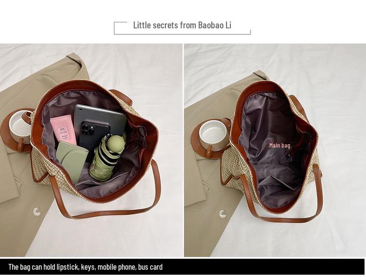 Women's Large-Capacity Straw Tote Bag - 2024 Summer Beach Style