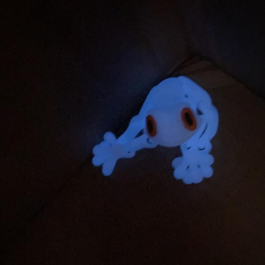 3D Printed Magnetic Frog Refrigerator Magnet - Articulated, Movable Glow In The Dark Toy Ornament