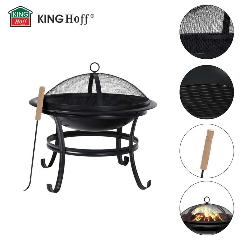 GARDEN FIRE PIT 54cm WITH LID KINGHOFF KH-2030