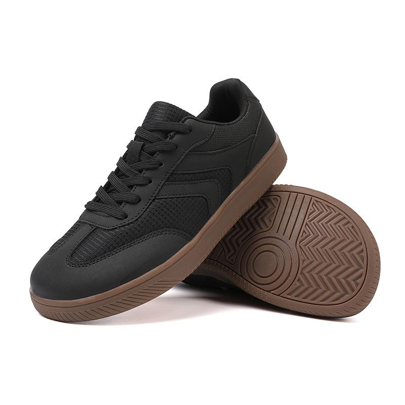 Retro Lace-up Breathable Casual Sports Men's and Women's Moral Training Shoes Round Head Splicing Mesh Forrest Gump Shoes