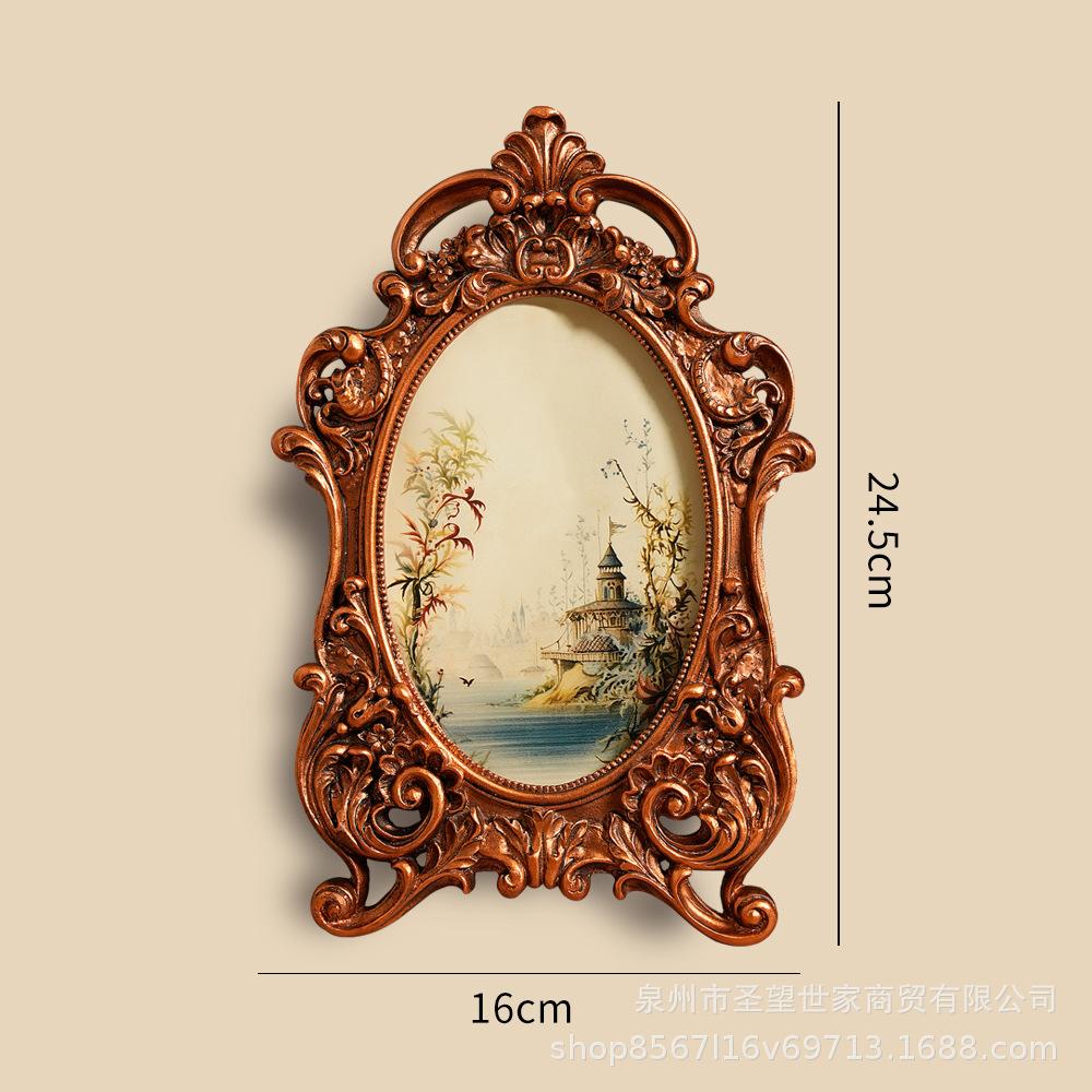 Kreativer Amerikanischer Stil Geschnitzter Vintage Harz Fotorahmen Bilderrahmen Heimdekoration Ausstellungsständer Wandbehang Hochzeit