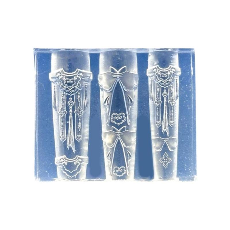 Embossed Silicone Nail Art Mould Reusable Flexible Craft Tool For Resin Jewelry Phone Case Decoration