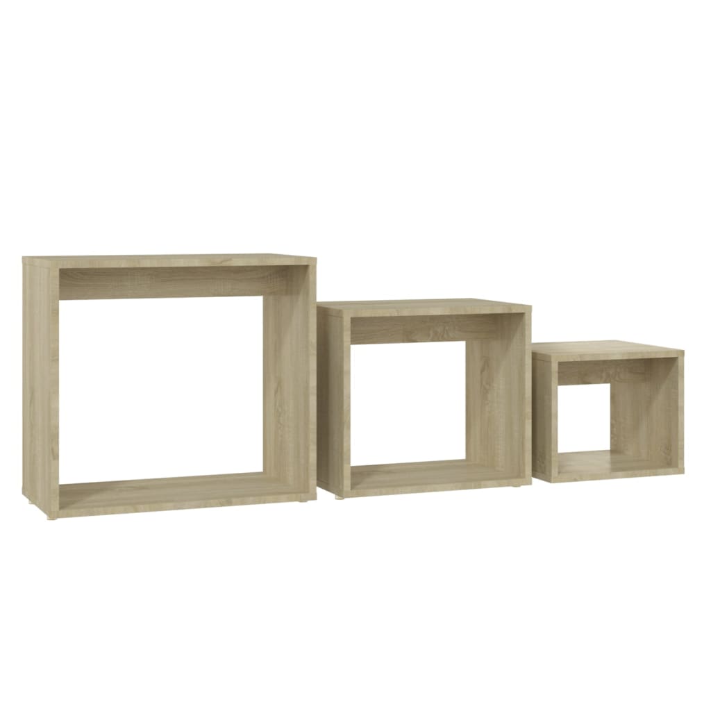Vidaxl Nesting Tables, 3 Pcs, Sonoma Oak