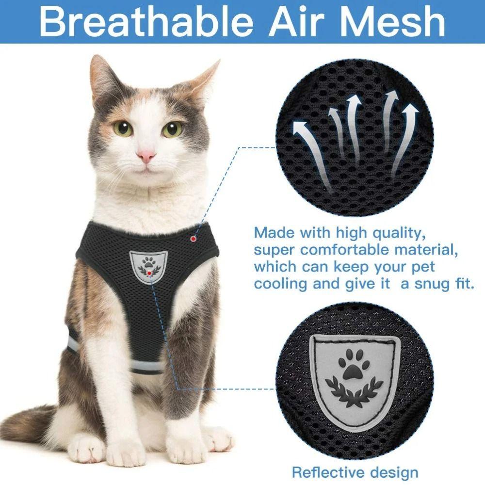 Mesh Cat Dog Harness Adjustable Pet Vest Harness Pet Accessories Pet Chest Strap  Pet