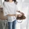Lace Tops Women Summer Blouses Casual Half Sleeve Blusas Female Hollow Out Solid Tunic Oversized